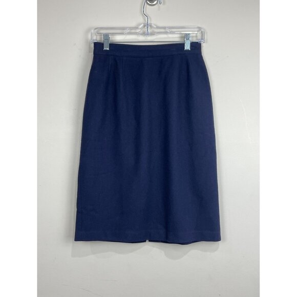 Sag Harbor Dresses & Skirts - VTG Sag Harbor Petite Wool Pencil Skirt Womens 6P Navy Lined